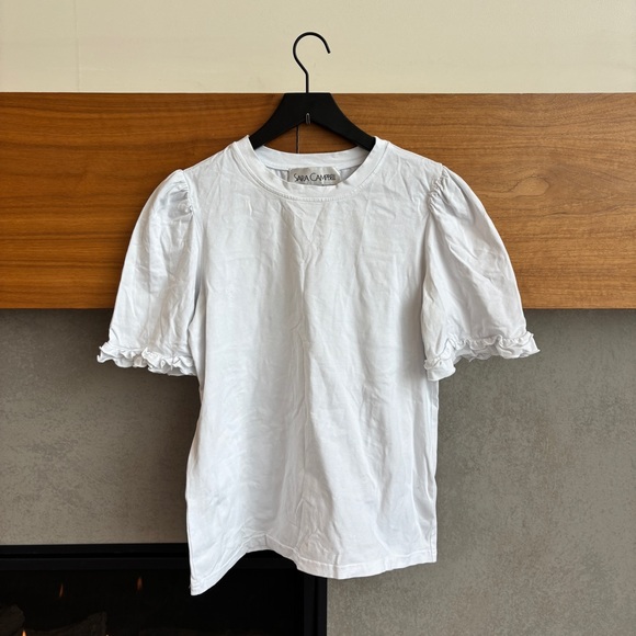 Sara Campbell Tops - Sara Campbell White Short Sleeve Tee, Size M